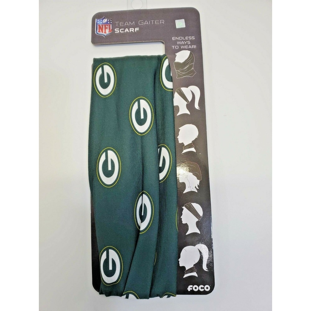 NFL Green‎ Bay Packers Muilti-Use Gaiter Face Mask Scarf Bandana Hair Band NW